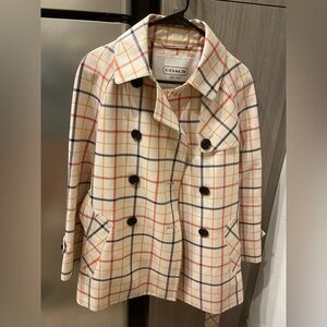 Coach Women's Short Tattersall Trench Coat